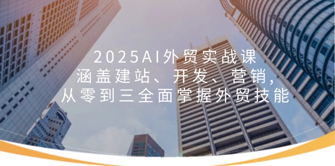 2025AI外贸实战课：涵盖建站、开发、营销, 从零到三全面掌握外贸技能-轻创副业圈