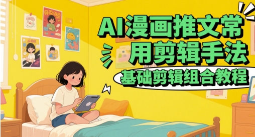 AI漫画推文常用剪辑手法，基础剪辑组合教程-轻创副业圈
