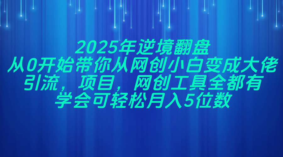 2025年逆境翻盘，从0开始带你从网创小白变成大佬，引流，项目，网创工…-轻创副业圈
