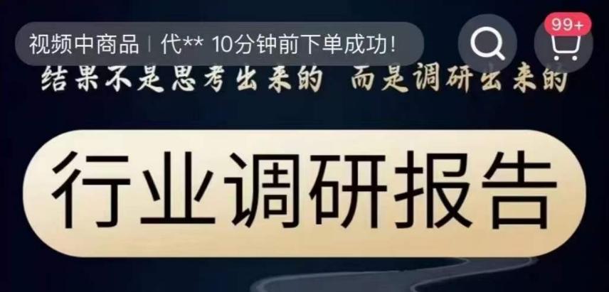 行业调研报告，结果不是思考出来的而是调研出来的-轻创副业圈