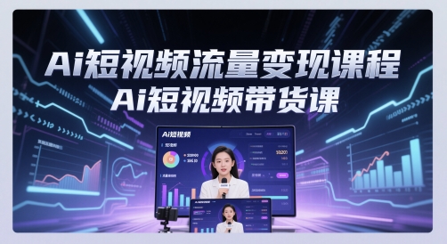Ai短视频流量变现课程，Ai短视频带货课-轻创副业圈