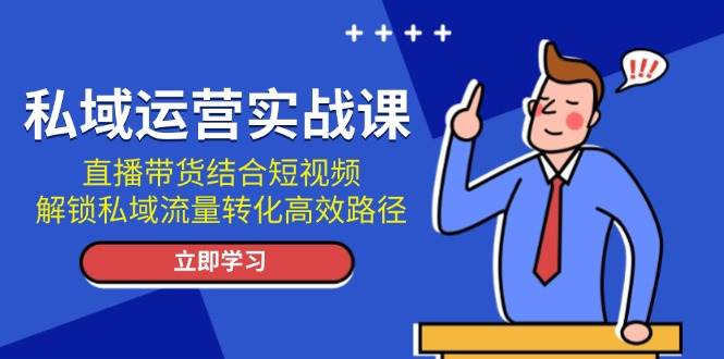 私域运营实战课：直播带货结合短视频，解锁私域流量转化高效路径-轻创副业圈