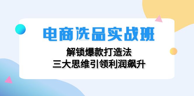 电商选品实战班：解锁爆款打造法，三大思维引领利润飙升-轻创副业圈