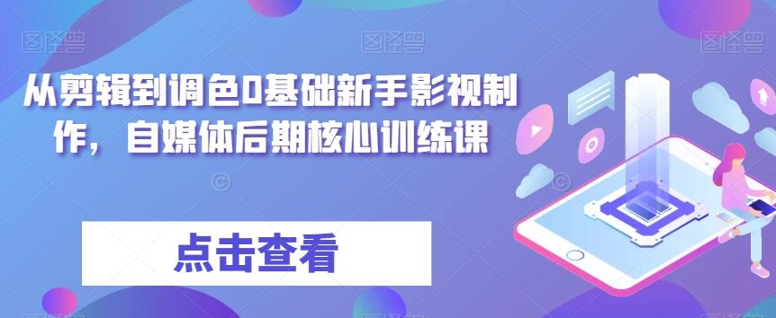 从剪辑到调色0基础新手影视制作，自媒体后期核心训练课-轻创副业圈