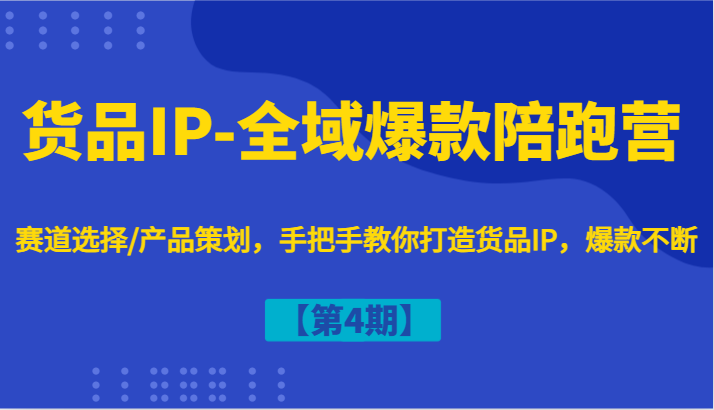 货品IP-全域爆款陪跑营【第4期】赛道选择/产品策划，手把手教你打造货品IP，爆款不断-轻创副业圈