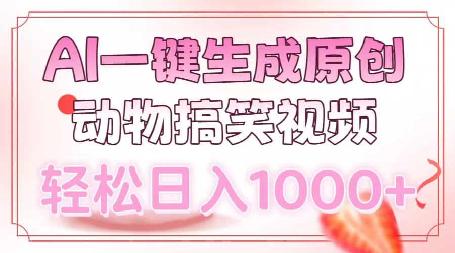 AI一键生成原创动物搞笑视频，轻松日入1000+-轻创副业圈