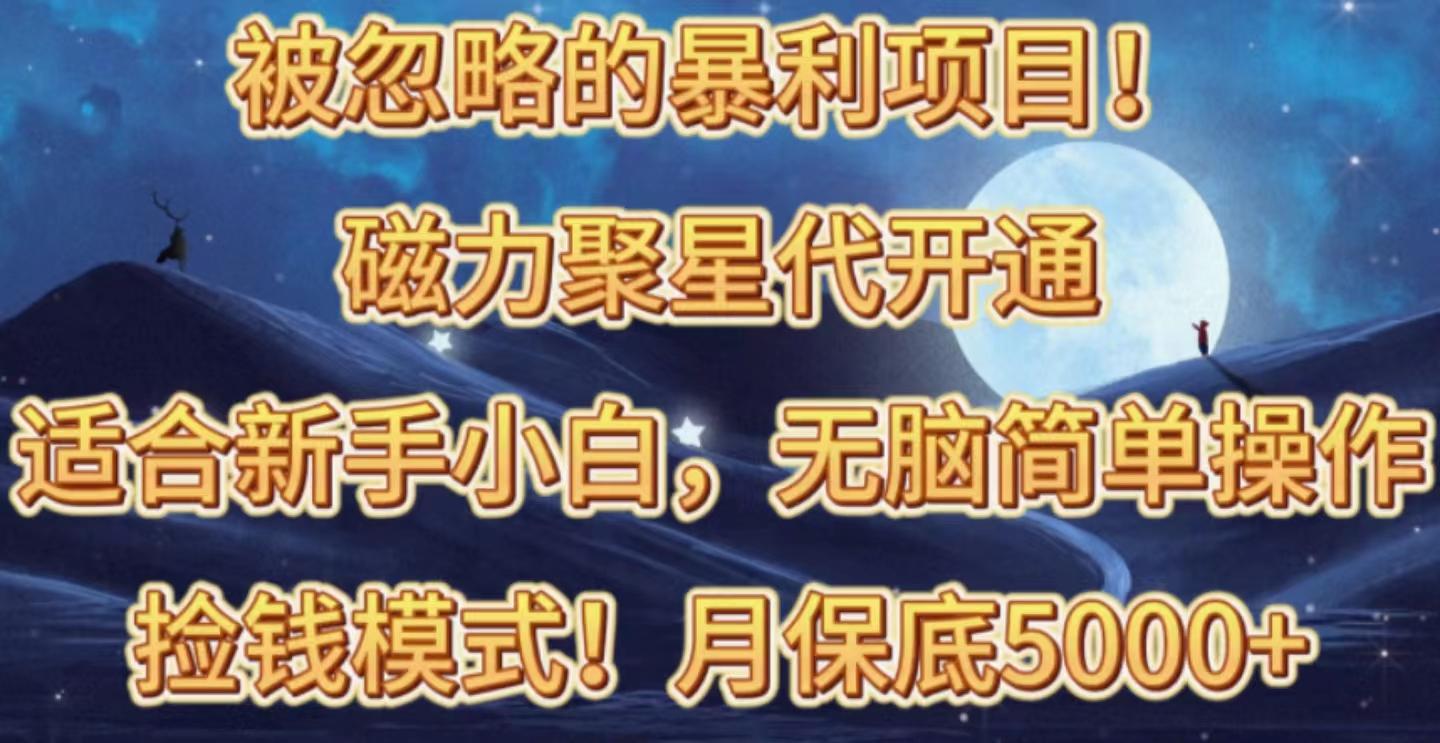 被忽略的暴利项目！磁力聚星代开通捡钱模式，轻松月入五六千-轻创副业圈