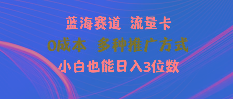 蓝海赛道 流量卡 0成本 小白也能日入三位数-轻创副业圈