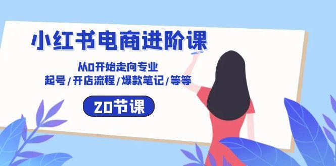 小红书电商进阶课：从0开始走向专业 起号/开店流程/爆款笔记/等等(20节-轻创副业圈