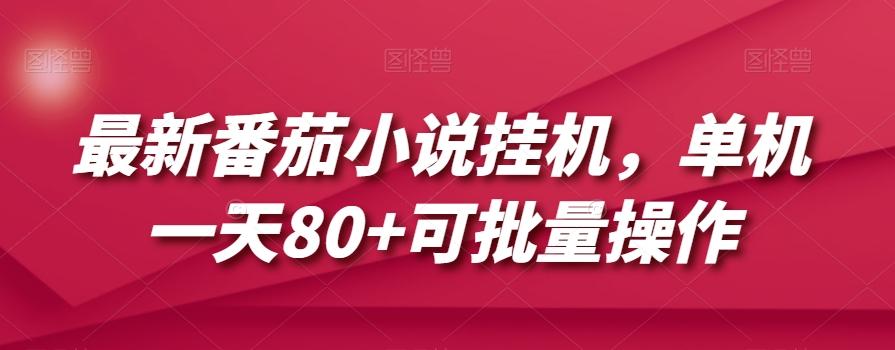 最新番茄小说挂机，单机一天80+可批量操作【揭秘】-轻创副业圈