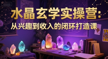 水晶玄学实操营：从兴趣到收入的闭环打造课-轻创副业圈