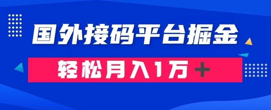 通过国外接码平台掘金：成本1.3，利润10＋，轻松月入1万＋【揭秘】-轻创副业圈
