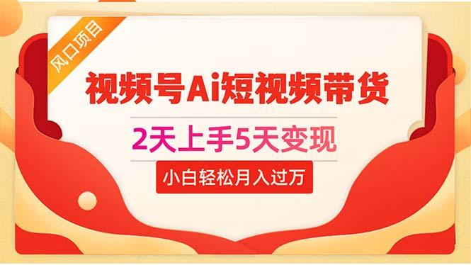 2天上手5天变现视频号Ai短视频带货0粉丝0基础小白轻松月入过万-轻创副业圈