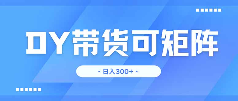DY带货，日入300＋矩阵无上限-轻创副业圈