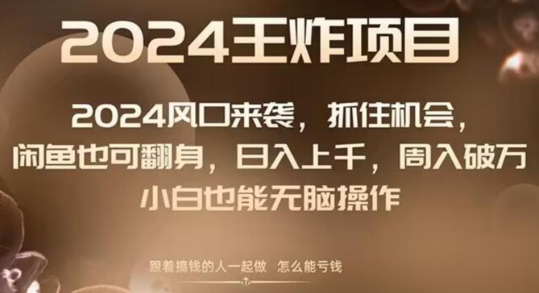 2024风口项目来袭，抓住机会，闲鱼也可翻身，日入上千，周入破万，小白也能无脑操作-轻创副业圈