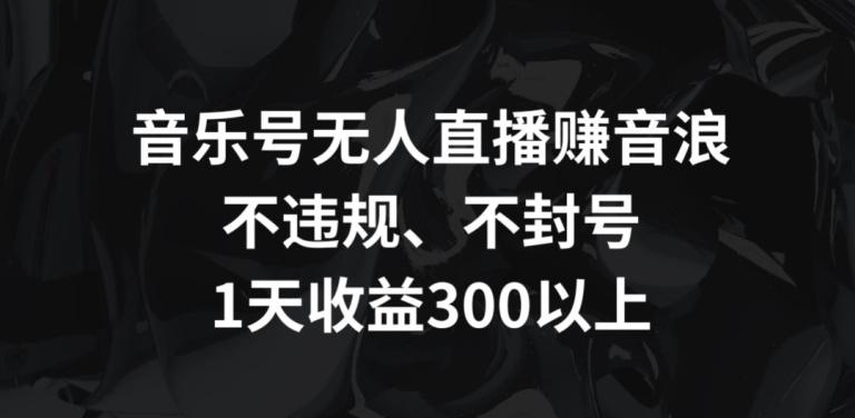 音乐号无人直播赚音浪，不违规、不封号，1天收益300+【揭秘】-轻创副业圈