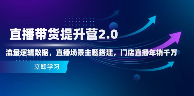 直播带货提升营2.0：流量逻辑数据，直播场景主题搭建，门店直播年销千万-轻创副业圈