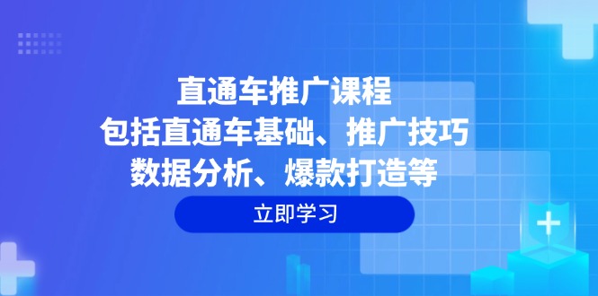 直通车推广课程：包括直通车基础、推广技巧、数据分析、爆款打造等-轻创副业圈