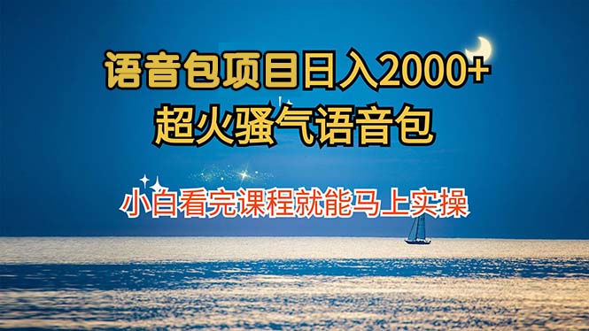 语音包项目 日入2000+ 超火骚气语音包小白看完课程就能马上实操-轻创副业圈