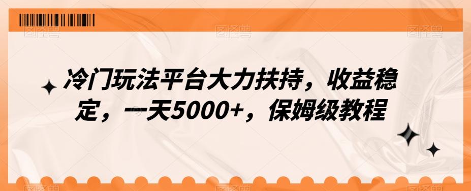 冷门玩法平台大力扶持，收益稳定，一天5000+，保姆级教程（附抖音7天起号法）-轻创副业圈