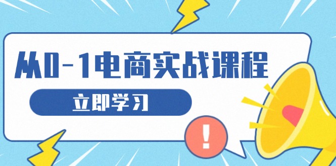 从零做电商实战课程，教你如何获取访客、选品布局，搭建基础运营团队-轻创副业圈