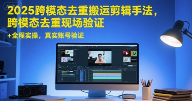 2025跨模态去重搬运剪辑手法，跨模态去重现场验证 +全程实操，真实账号验证-轻创副业圈
