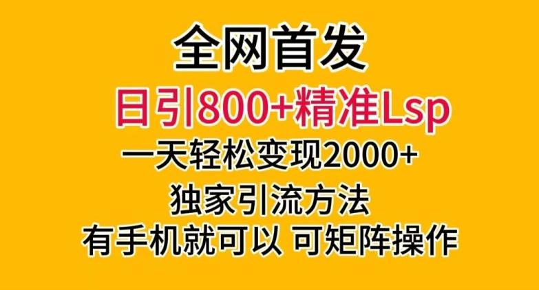 全网首发！日引800+精准老色批，一天变现2000+，独家引流方法，可矩阵操作【揭秘】-轻创副业圈