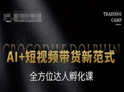 AI+短视频带货新范式，全方位达人孵化课-轻创副业圈