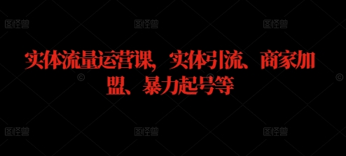 实体流量运营课，实体引流、商家加盟、暴力起号等-轻创副业圈