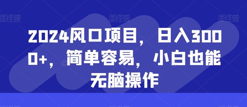 2024风口项目，日入3000+，简单容易，小白也能无脑操作-轻创副业圈