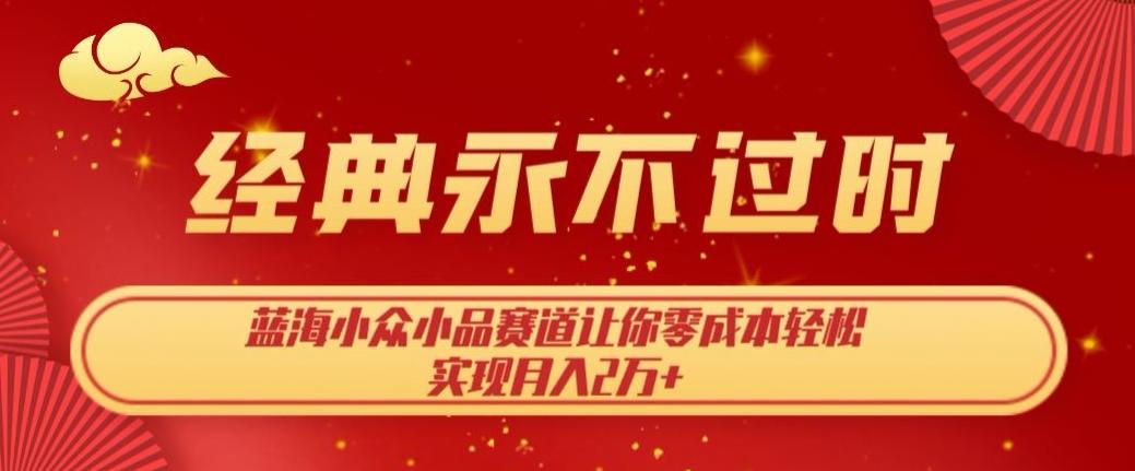 经典永不过时，蓝海小众小品赛道，让你零成本轻松实现月入2万+-轻创副业圈