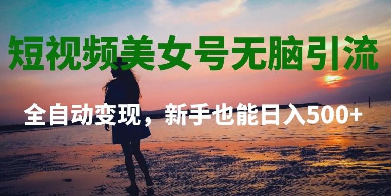 短视频美女号无脑引流，全自动变现，新手也能日入500+-轻创副业圈