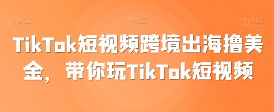 TikTok短视频跨境出海撸美金，带你玩TikTok短视频-轻创副业圈