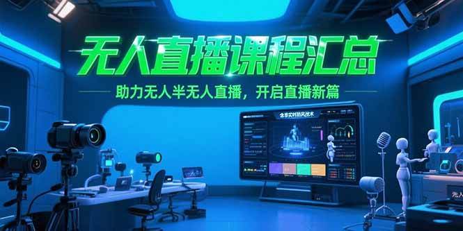 （15218期）无人直播课程汇总，含非实时防风技术，助力无人半无人直播，开启直播新篇-轻创副业圈