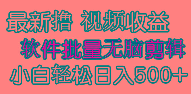 (9569期)发视频撸收益，软件无脑批量剪辑，第一天发第二天就有钱-轻创副业圈