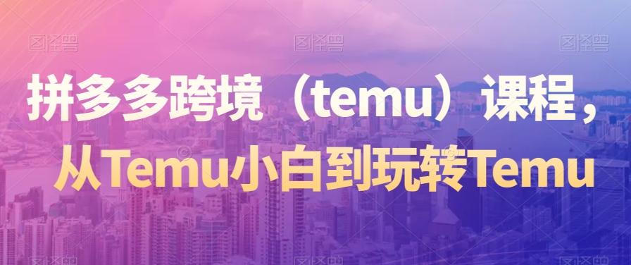 拼多多跨境（temu）课程，从Temu小白到玩转Temu-轻创副业圈