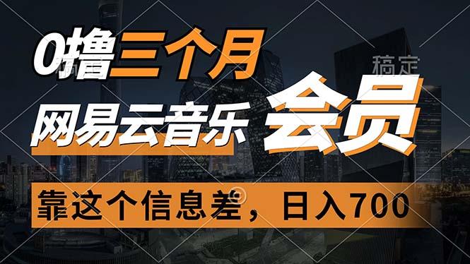 0撸三个月网易云音乐会员，靠这个信息差一天赚700，月入2w-轻创副业圈