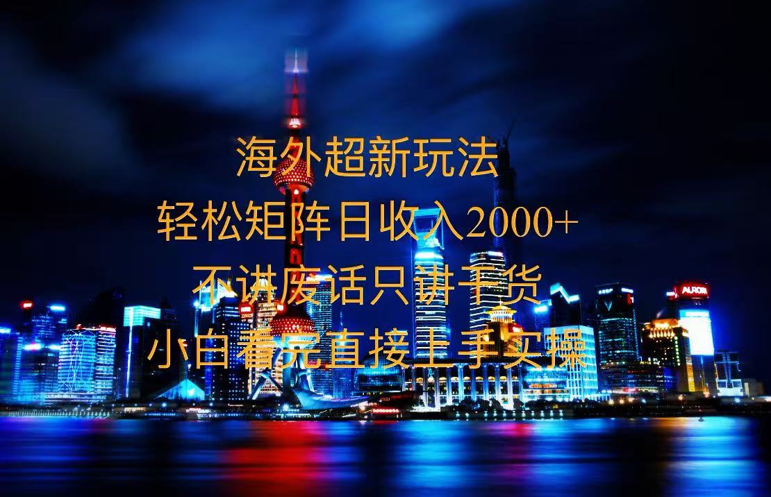 2025全新海外暴力玩法，操作简单，小白轻松上手-轻创副业圈