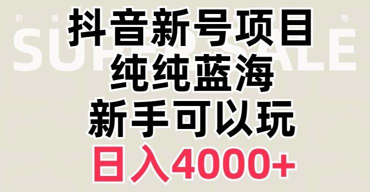 抖音蓝海赛道，必须是新账号，日入4000+【揭秘】-轻创副业圈