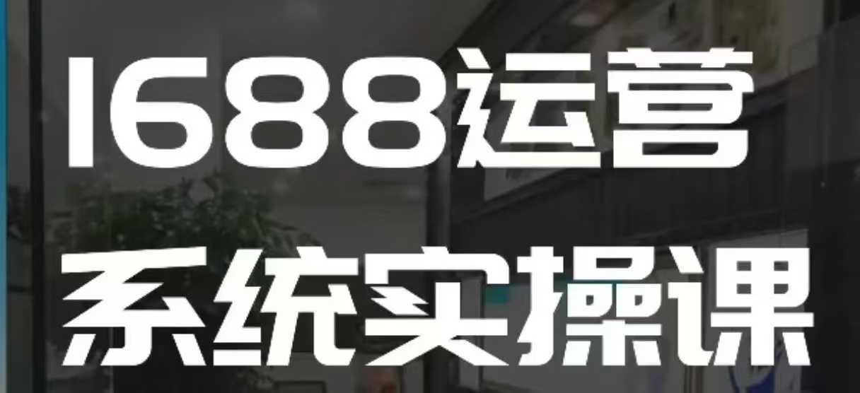 1688高阶运营系统实操课，快速掌握1688店铺运营的核心玩法-轻创副业圈