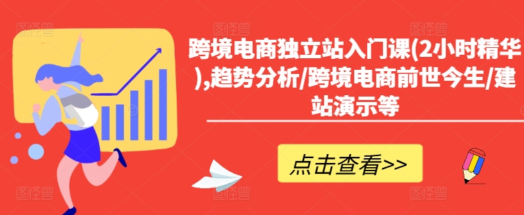 跨境电商独立站入门课(2小时精华),趋势分析/跨境电商前世今生/建站演示等-轻创副业圈