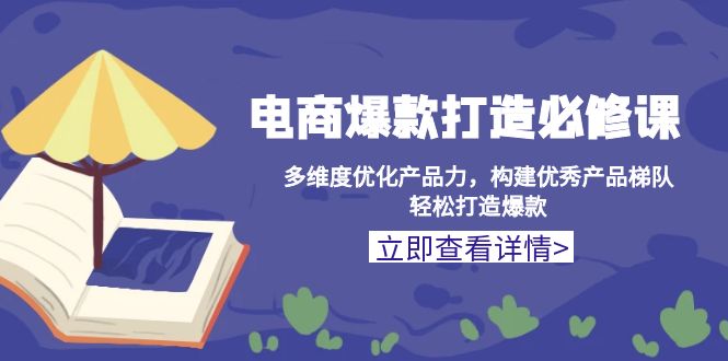电商爆款打造必修课：多维度优化产品力，构建优秀产品梯队，轻松打造爆款-轻创副业圈