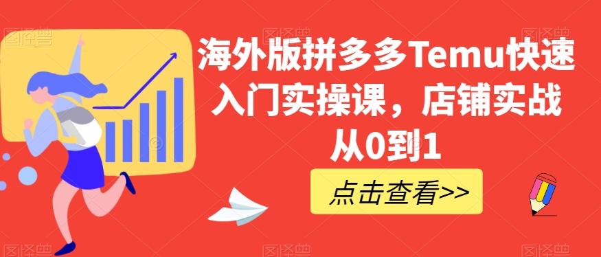 海外版拼多多Temu快速入门实操课，店铺实战从0到1-轻创副业圈