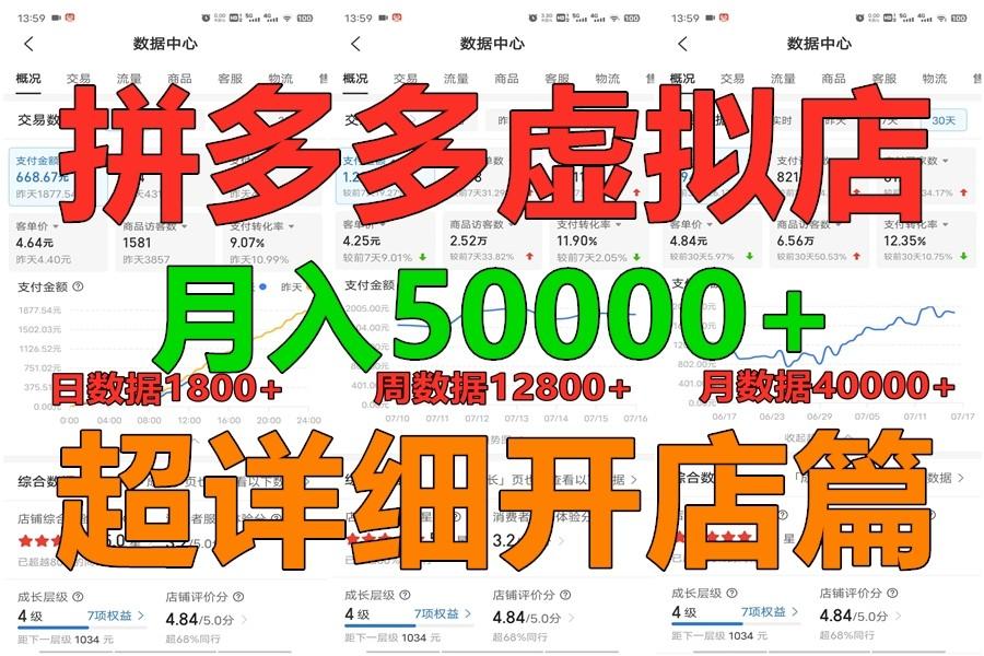 拼多多虚拟电商训练营月入40000+你也行，暴利稳定长久，副业首选-轻创副业圈