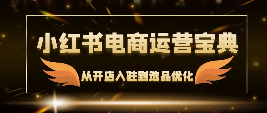 小红书电商运营宝典：从开店入驻到选品优化，一站式解决你的电商难题-轻创副业圈