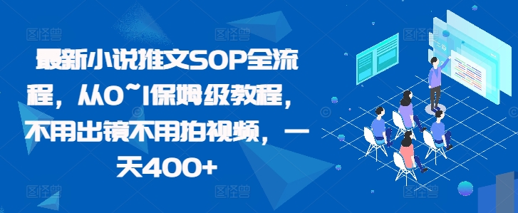 最新小说推文SOP全流程，从0~1保姆级教程，不用出镜不用拍视频，一天400+-轻创副业圈