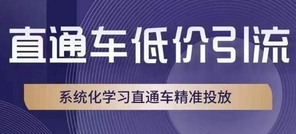 直通车低价引流课，系统化学习直通车精准投放-轻创副业圈
