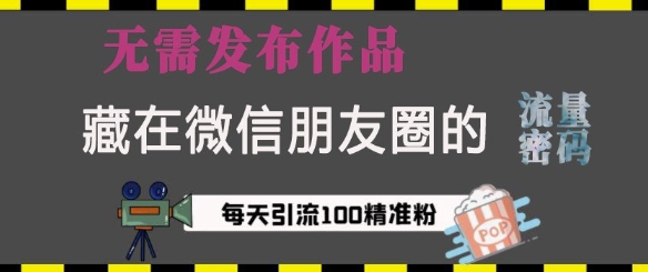 藏在微信朋友圈的流量密码，无需发布作品，单日引流100+精准创业粉【揭秘】-轻创副业圈