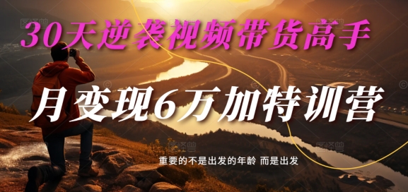 30天逆袭视频带货高手，单月变现6万加特训营-麦子甜-轻创副业圈