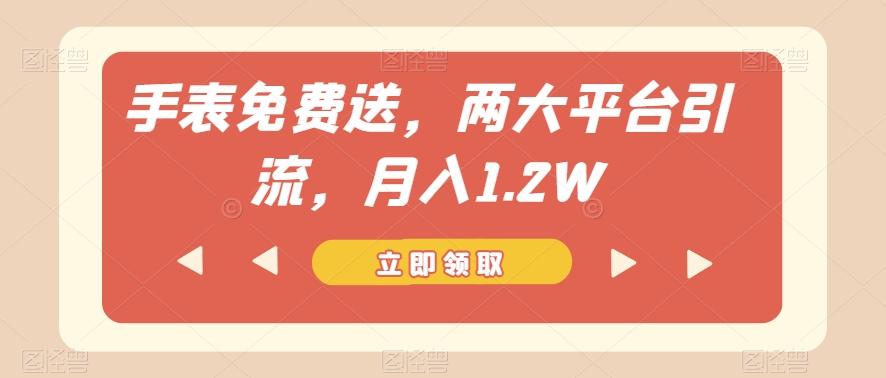 手表免费送，两大平台引流，月入1.2W【揭秘】-轻创副业圈